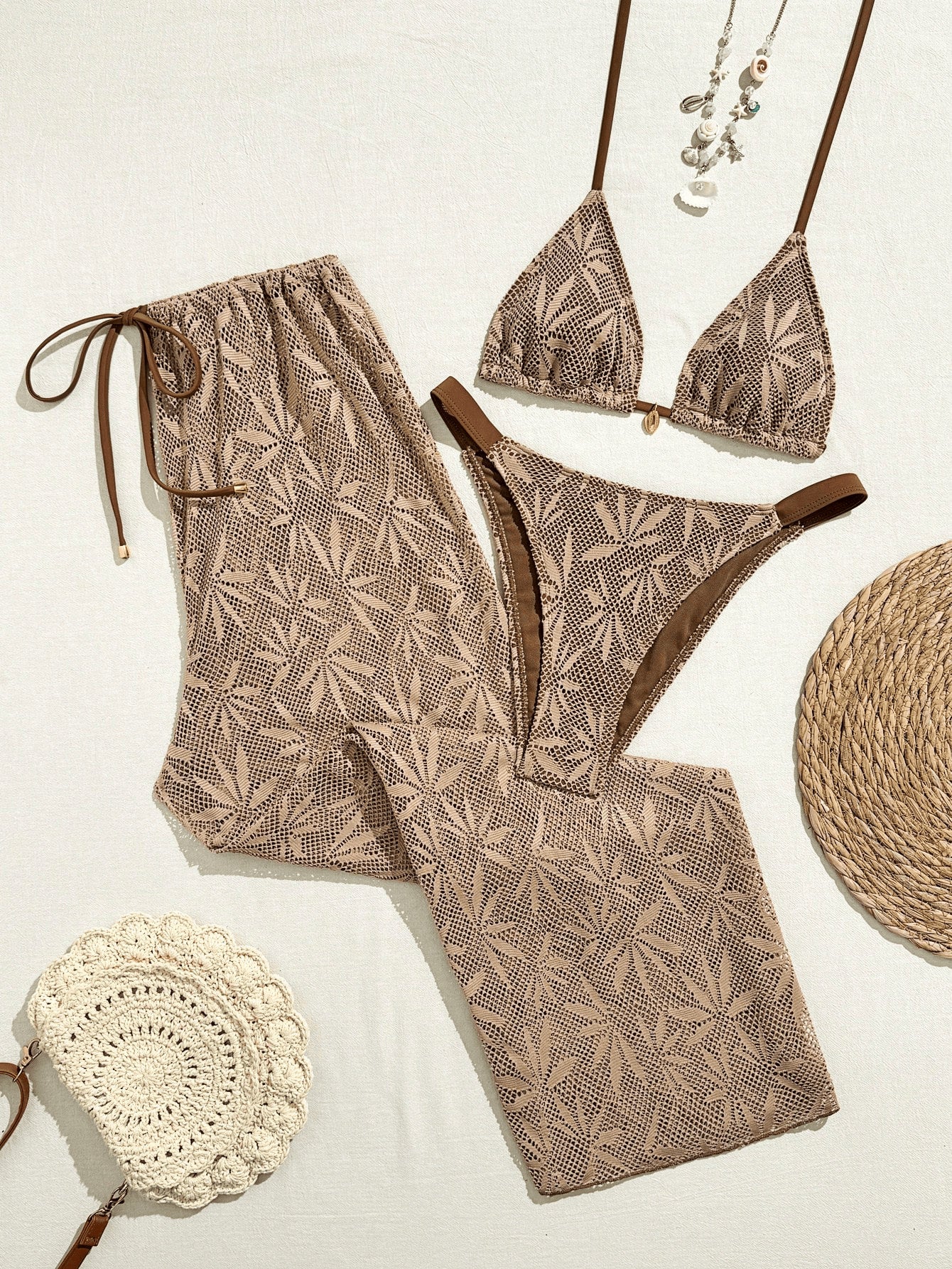 Women's Three-Piece Bikini Set with Halter Neck, Long Pants Swimwear for Beach Style New Fashion Bikini by eprolo