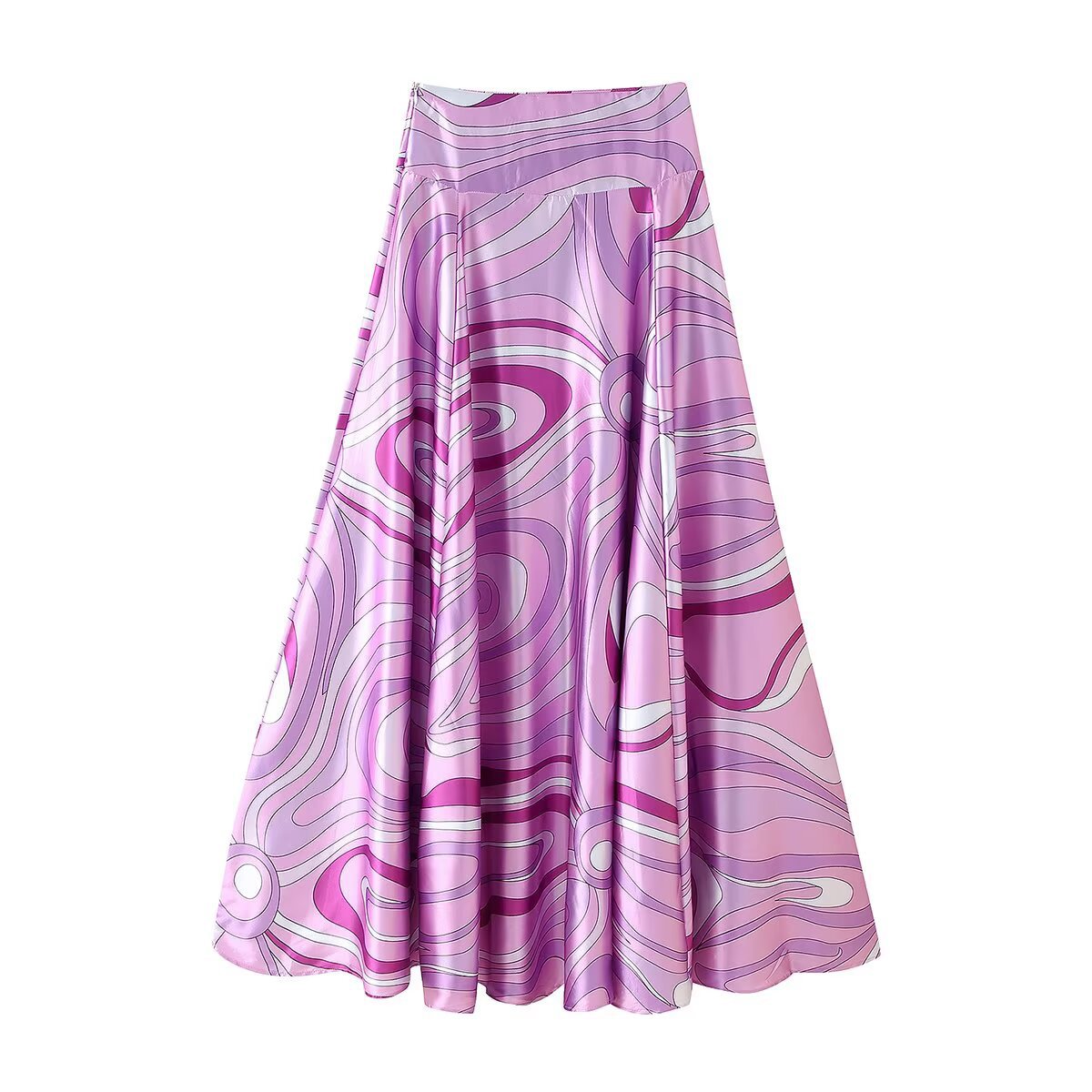 Positioning printed polyester top+skirt set by eprolo