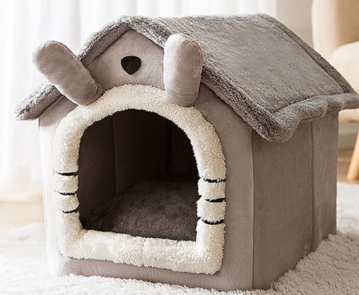 Foldable Dog House Pet Cat Bed Winter Dog Villa Sleep Kennel Removable Nest Warm Enclosed Cave Sofa Pets Supplies by Badon Shop LLC