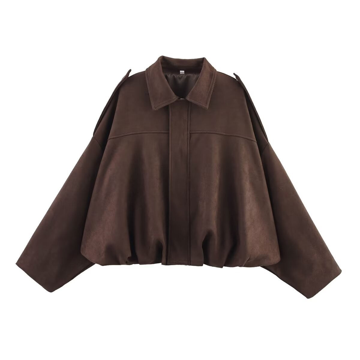 Faux Suede Texture Pilot Jacket - Men's Casual Zip Up Coat with Soft Touch Finish for Daily Wear by DERILUJA LLC