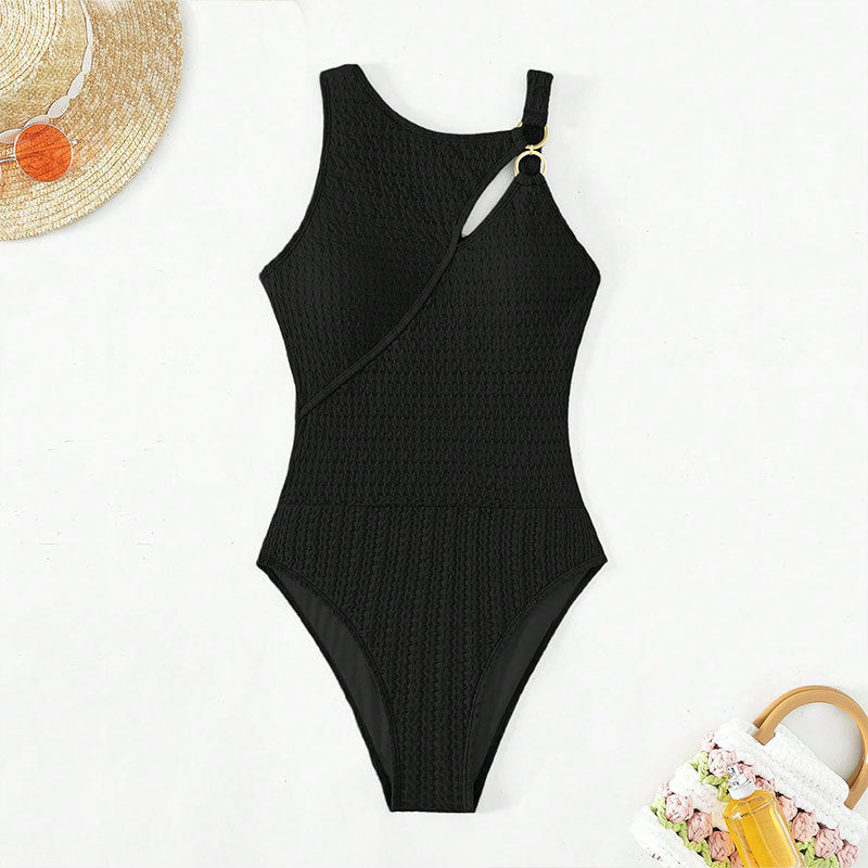 Women's one-piece swimsuit, solid color, tight-fitting, slim-fit bikini swimwear by eprolo