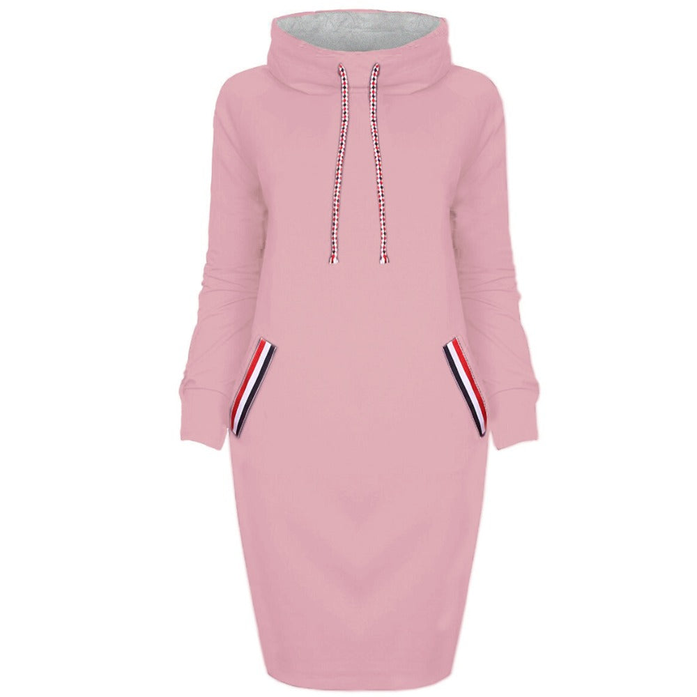 Autumn winter dress Long sleeve vestidos Casual party dresses vestido de festa women dress plus size High collar robe femme by DERILUJA LLC