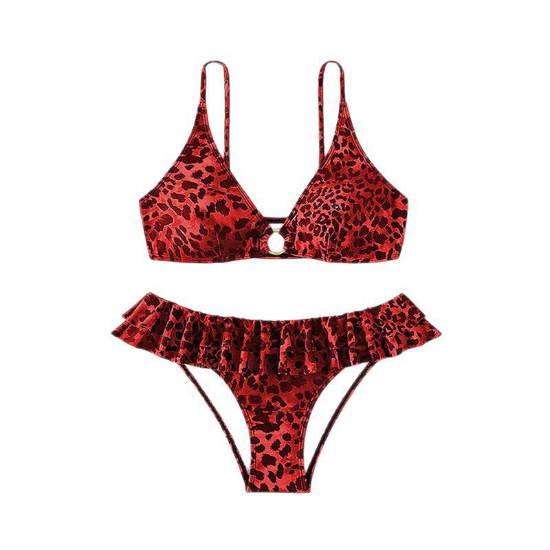 Sexy Leopard Print Bikini Set with Straps for Women Swimwear for Beach by eprolo