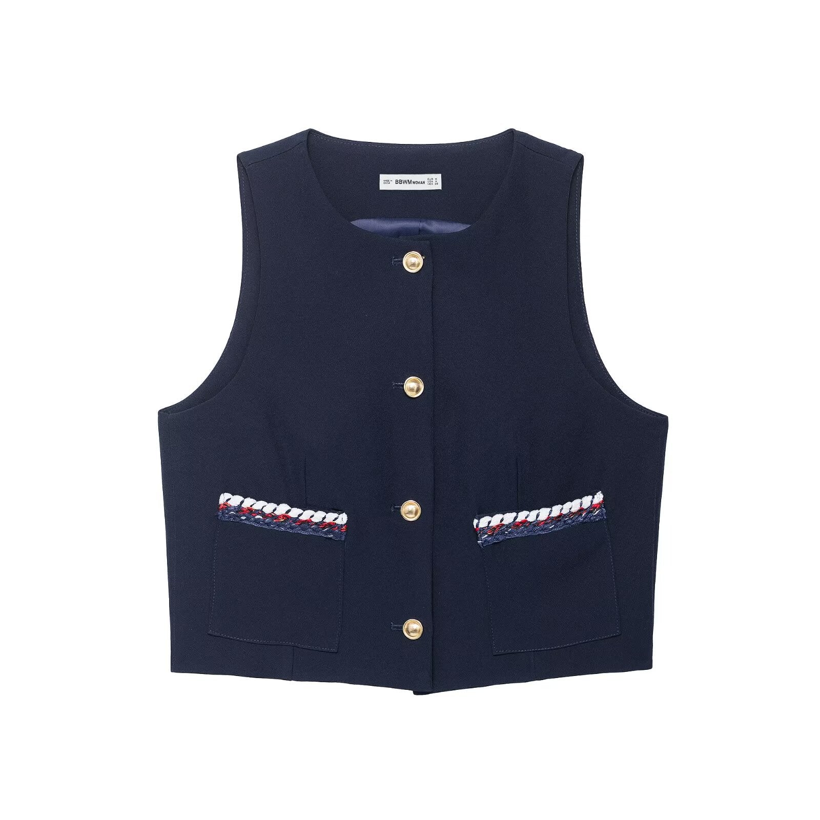 Fancy trimmed vest+shorts set