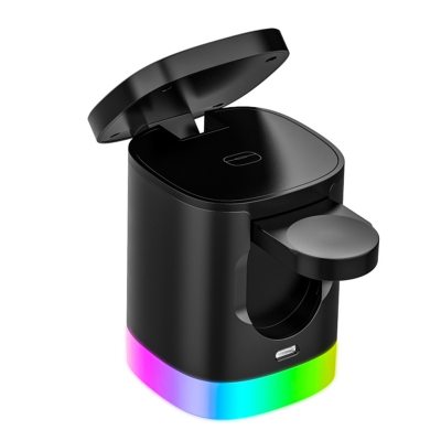3 In 1 Magnetic Wireless Fast Charger For Smart Phone RGB Ambient Light Charging Station For Airpods IWatch by eprolo