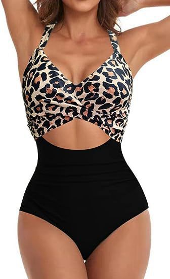 one-piece hard pack swimsuit with hollowed out solid color swimsuit, women's high waisted tight fitting swimsuit by eprolo