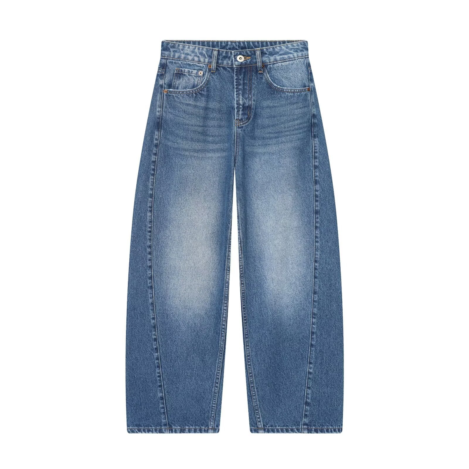 Mid waist loose fitting bucket shaped jeans by eprolo