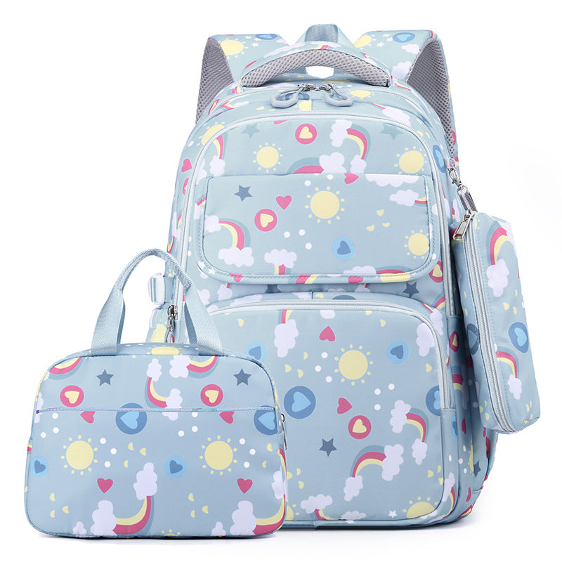 Back-protecting Large-capacity Three-piece Student School Bag Set by DERILUJA LLC