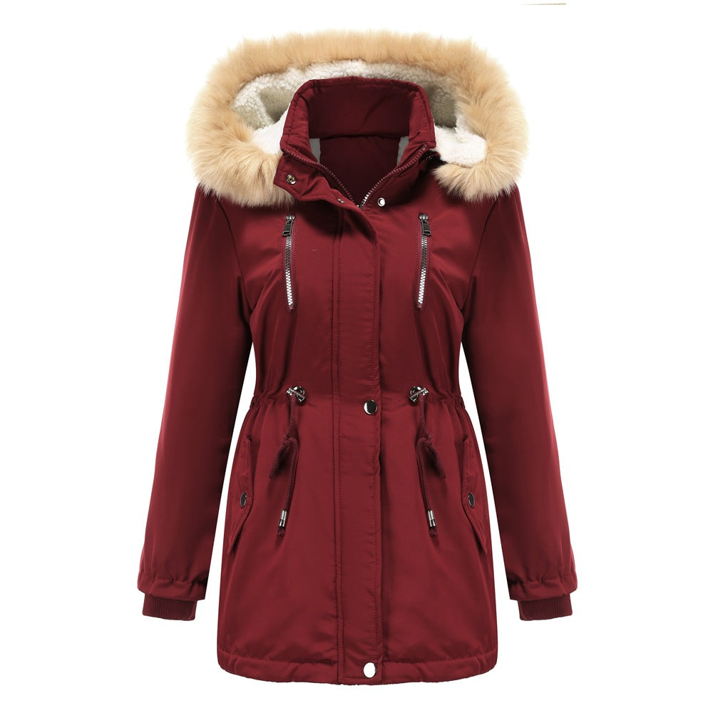 WInter Coat Detachable Hooded Feece Jacket Women by DERILUJA LLC