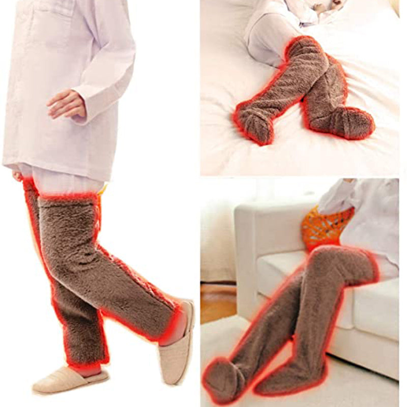Over Knee High Fuzzy Long Socks Winter Warm Cold Leg Knee Joint Cold-proof Stockings Home Floor Sleeping Socks by My Store