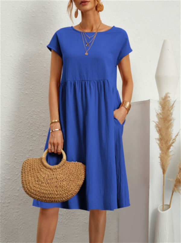 Women’s Summer A-Line Dress with Pockets by DERILUJA LLC