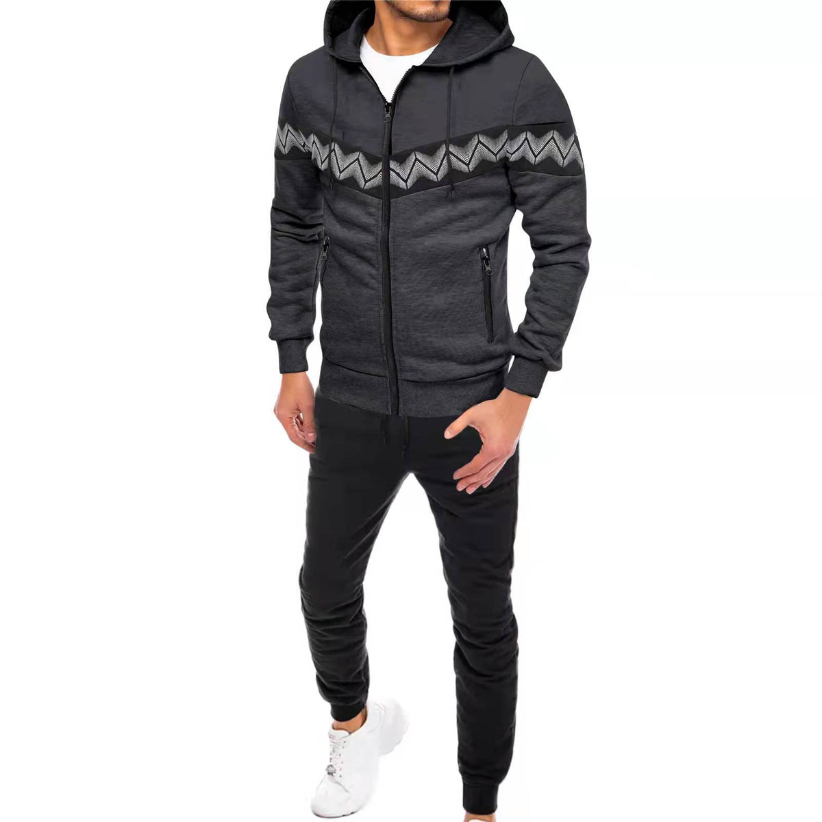 New Men's Cardigan Hooded Sweater Sportswear Casual Suit by DERILUJA LLC