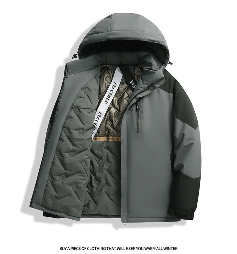 Charge Jacket Men's Loose Thick Cotton Coat by DERILUJA LLC