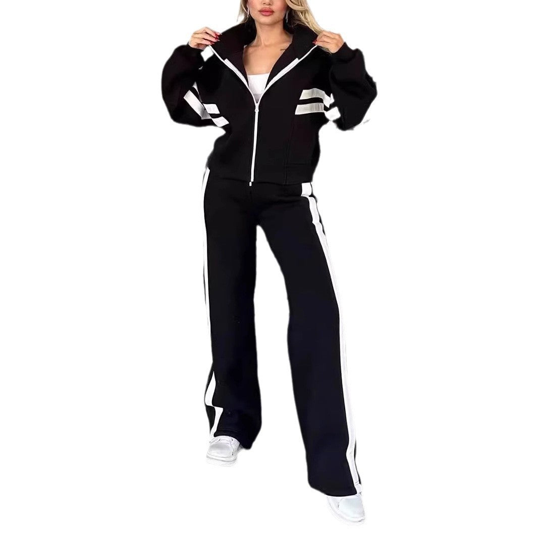 Fashion Two-piece Women's White Sports Suit Loose Sports Shirt Casual Pants Sets Sportswear Women Clothes Tracksuit Women Outfits by DERILUJA LLC