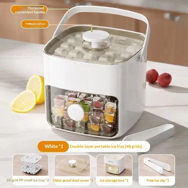 48 Grid Ice Cube Mold Reusable Refrigerator Ice Maker One-touch Easy Release Homemade Ice Cube Tray Mold Home Ice Making Tool by DERILUJA LLC
