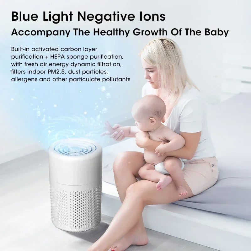 Air Purifier for Removing Smoke and Odor Household Dormitory Room Formaldehyde and Odor Negative Ion Desktop Purifier by eprolo