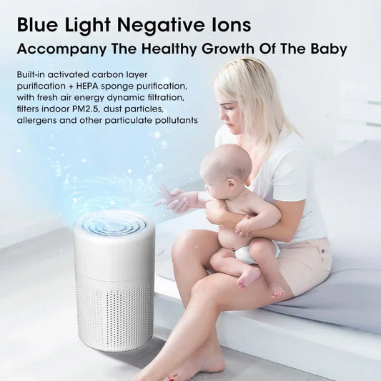 Air Purifier for Removing Smoke and Odor Household Dormitory Room Formaldehyde and Odor Negative Ion Desktop Purifier by eprolo