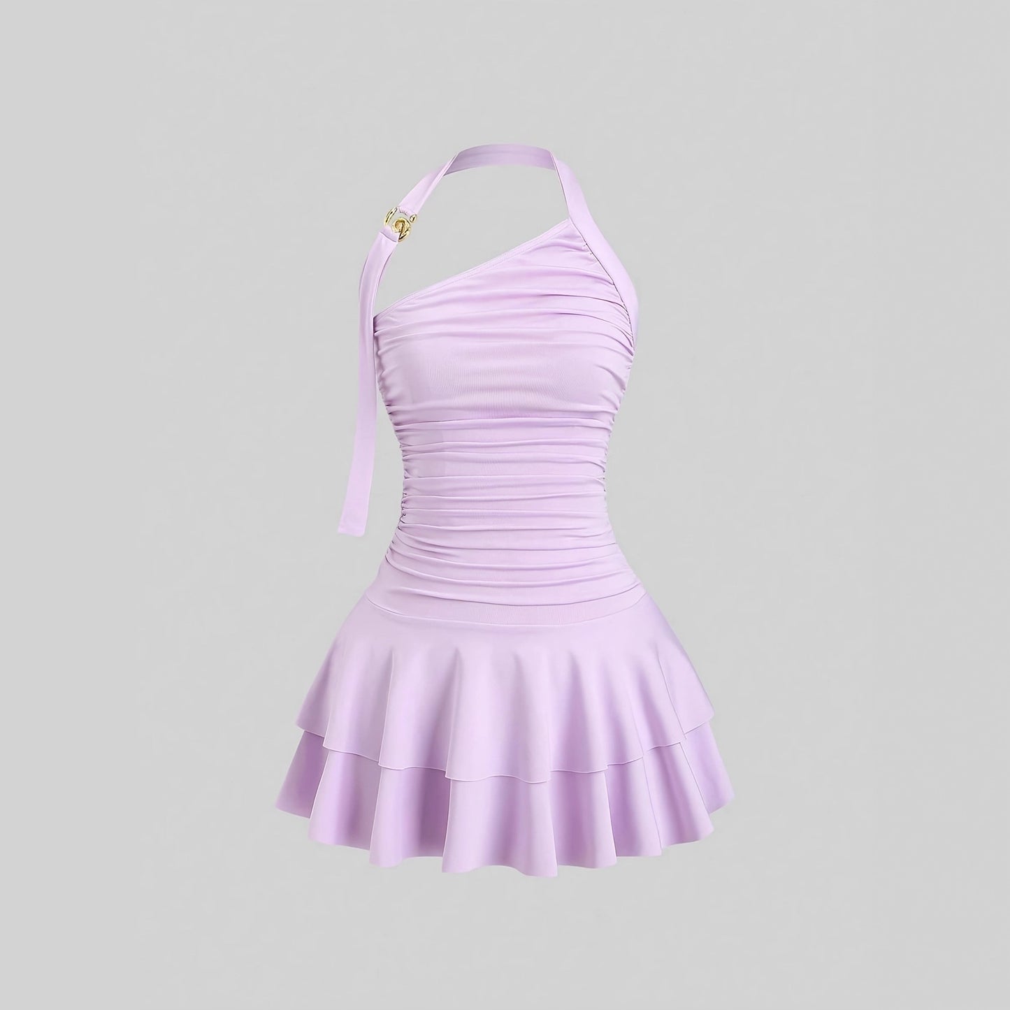 New Stylish And Elegant Gold Spiral Backless Short Bodycon Dress by DERILUJA LLC