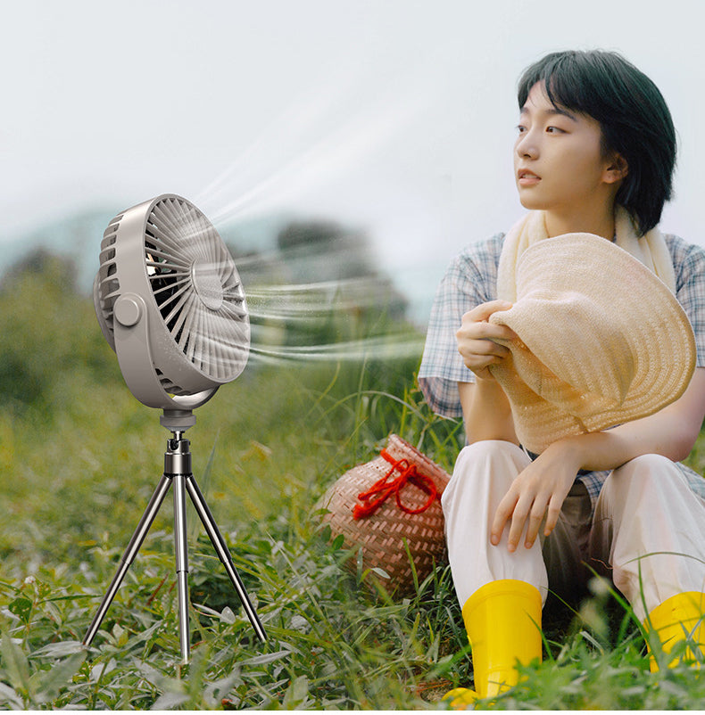 New Multi-Function Tripod Outdoor Camping Lighting Fan Intelligent Remote Control Timing Can Hang Small Fans by eprolo