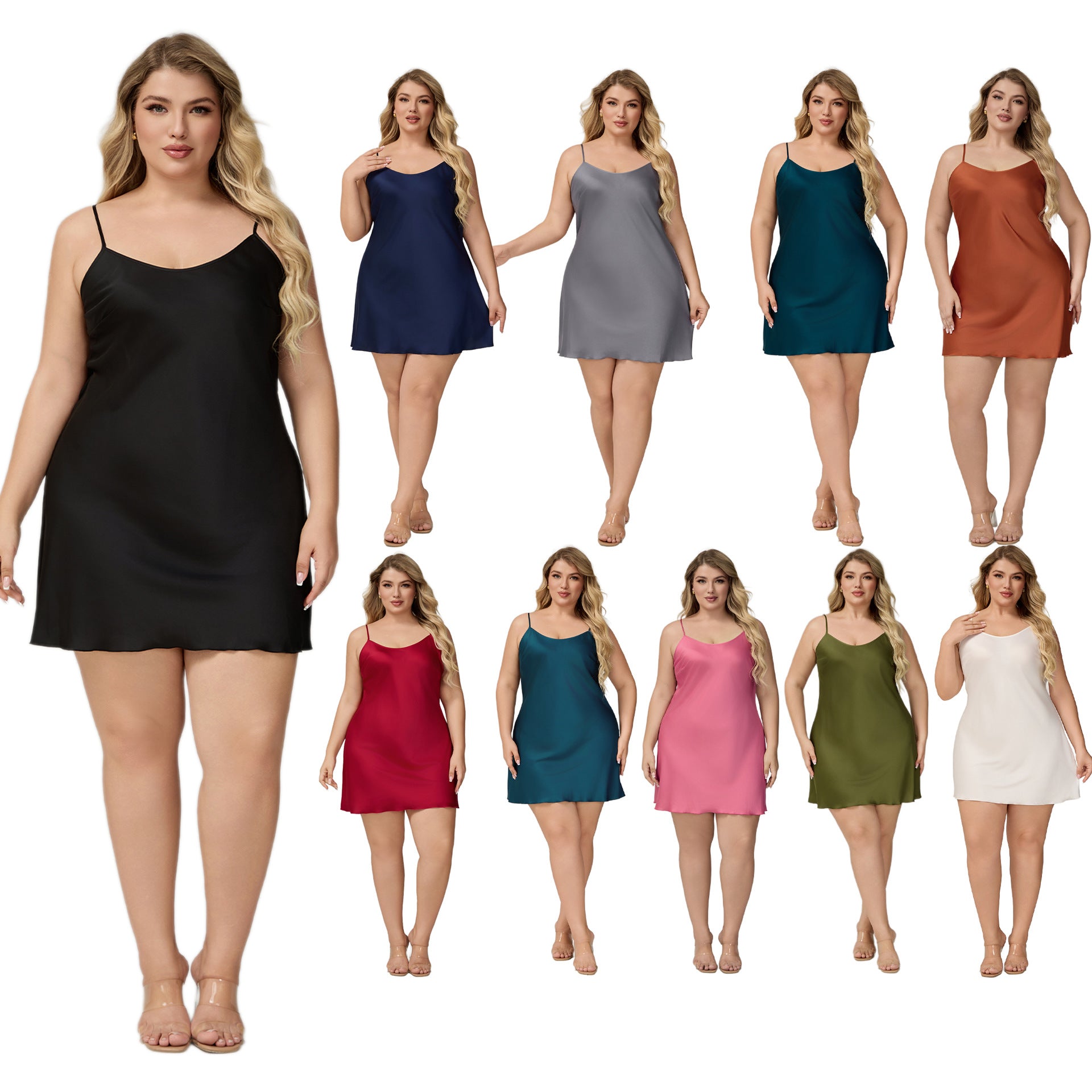 Elegant Satin Chiffon Sleepwear for Women, Summer Strap Sexy Nightdress, Simple Home Wear by eprolo
