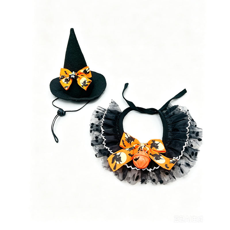 New Cat Bandana Hat Set Halloween Pet Scarf Neckwear Dog Bib Collar by eprolo