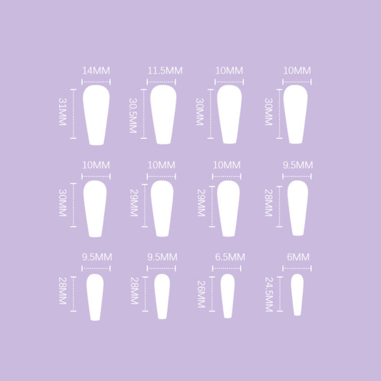 Long Wearing Nails 24 Pieces Of Finished Fake Nails Press On Nails French Ballet Manicure by eprolo