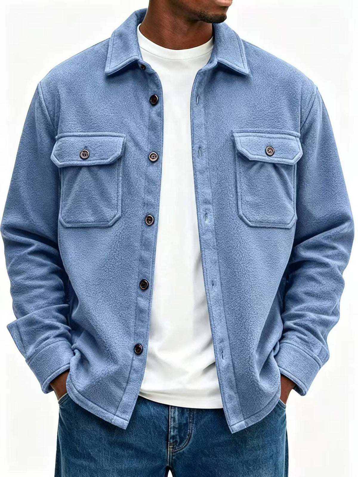 Men's Casual Loose-fit Jacket Coat by DERILUJA LLC