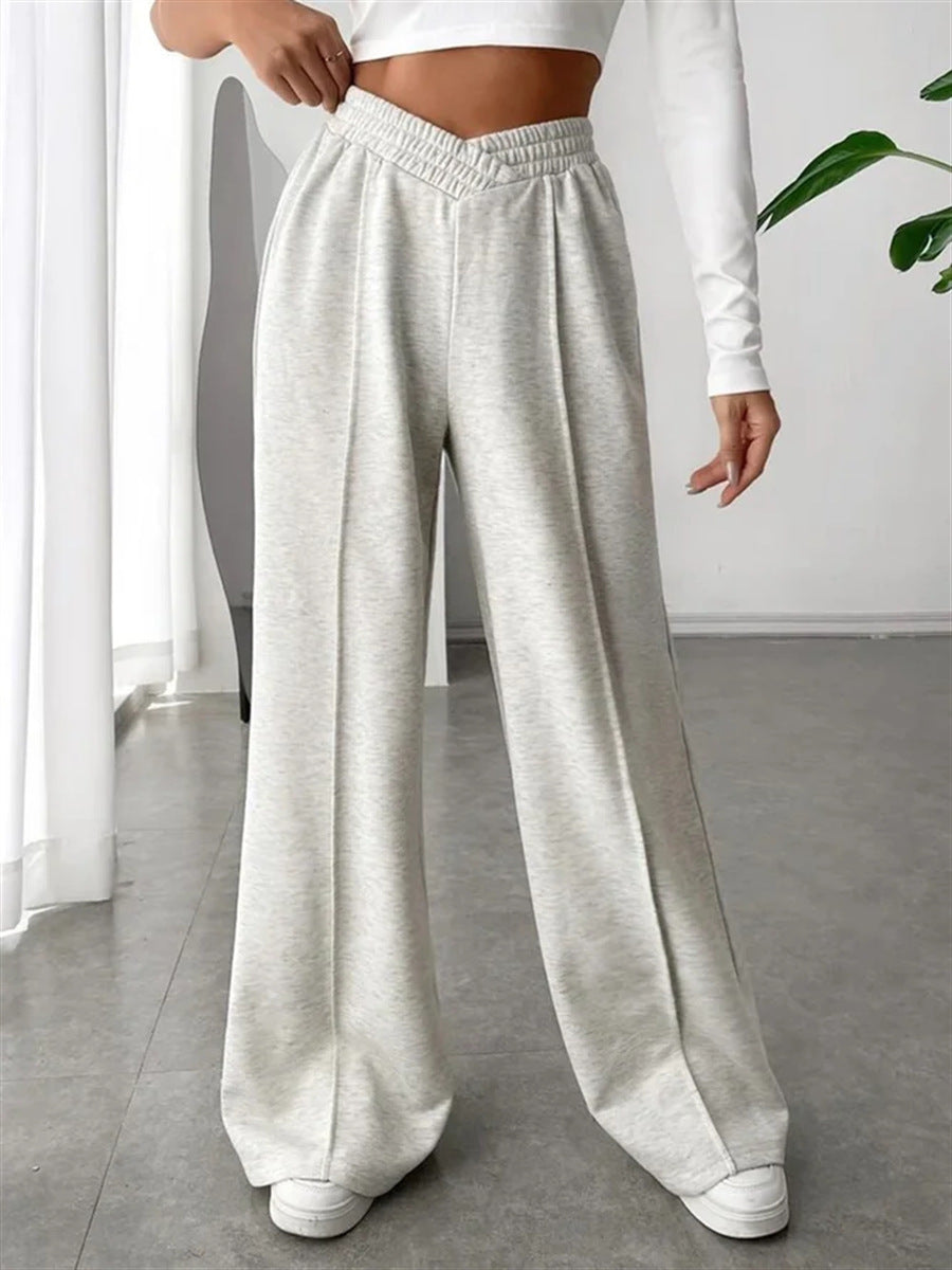 Women's loose casual pants comfortable home pants solid color casual wide leg sports pants by eprolo