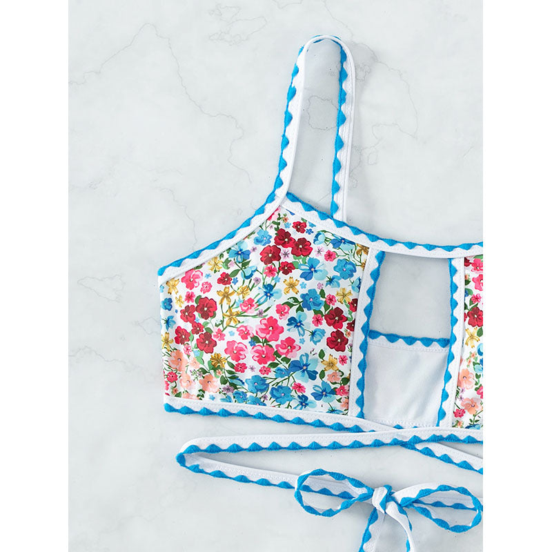small floral print bikini with tie-back design by eprolo