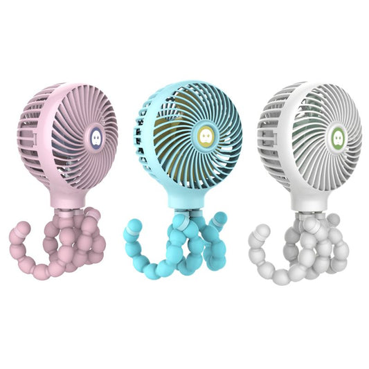 Mini Portable Hanging Octopus Shape Stand Adjustable Handheld USB Charging Fan Cooler by eprolo