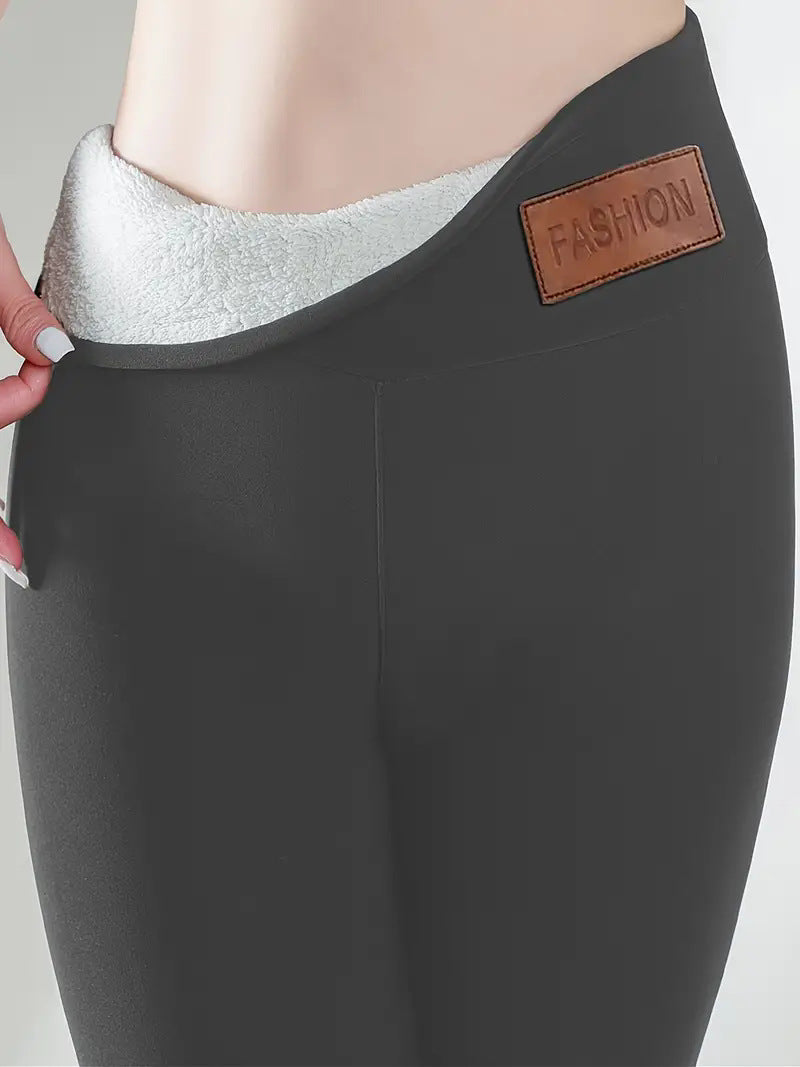 Women's autumn and winter high waisted leggings, warm pants, yoga pants, with added velvet and thickened light plate lamb wool leggings by eprolo