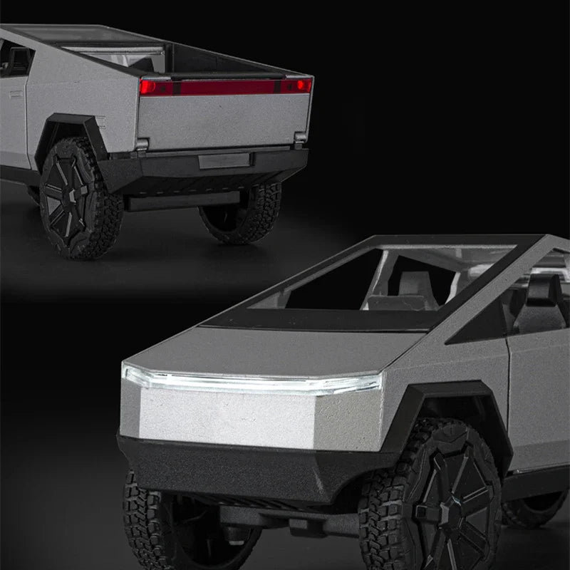 1: 24 Tesla pickup alloy car model sound light and feedback car model children's toy car