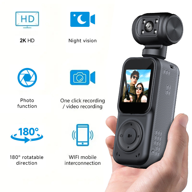 Panoramic Sports Camera Handheld DV Outdoor HD 4K Dual Lens Cycling Recorder Camera by DERILUJA LLC