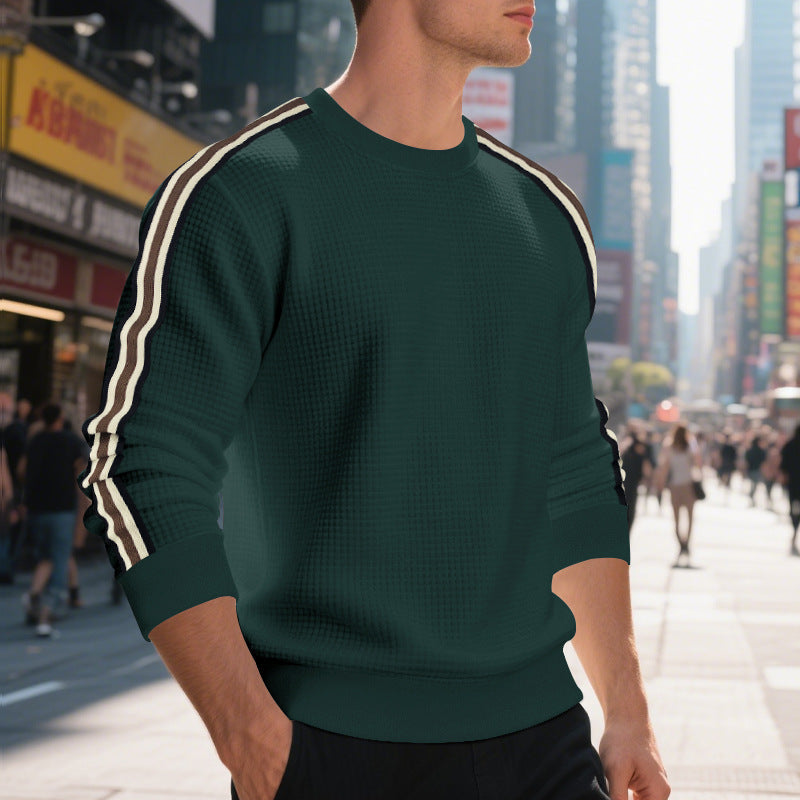 Casual Men's Loose Round Neck Sweater Thin by DERILUJA LLC