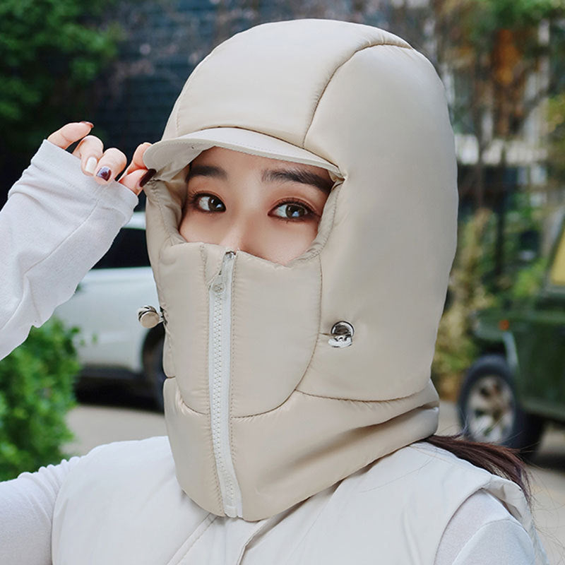 Winter Warm Hat Female Cycling Electric Car Face Care Ear Protection Scarf by DERILUJA LLC