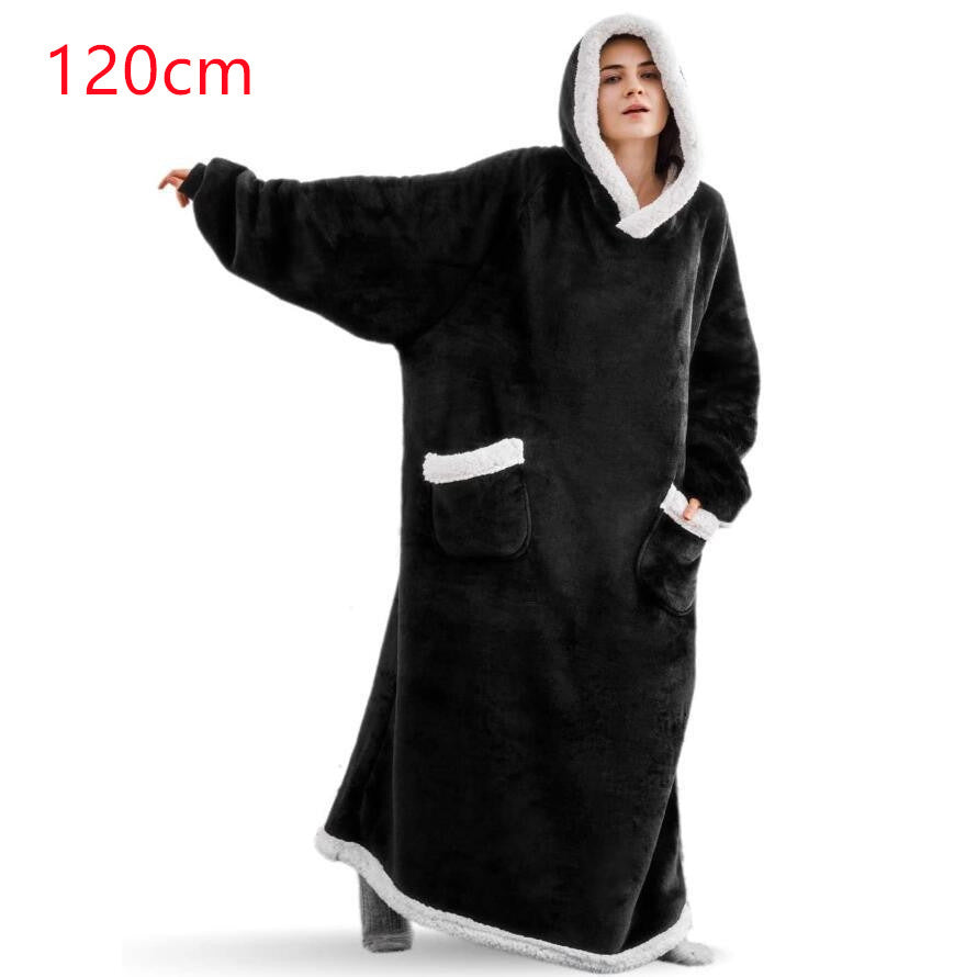 Winter TV Hoodie Blanket Winter Warm Home Clothes Women Men Oversized Pullover With Pockets by DERILUJA LLC