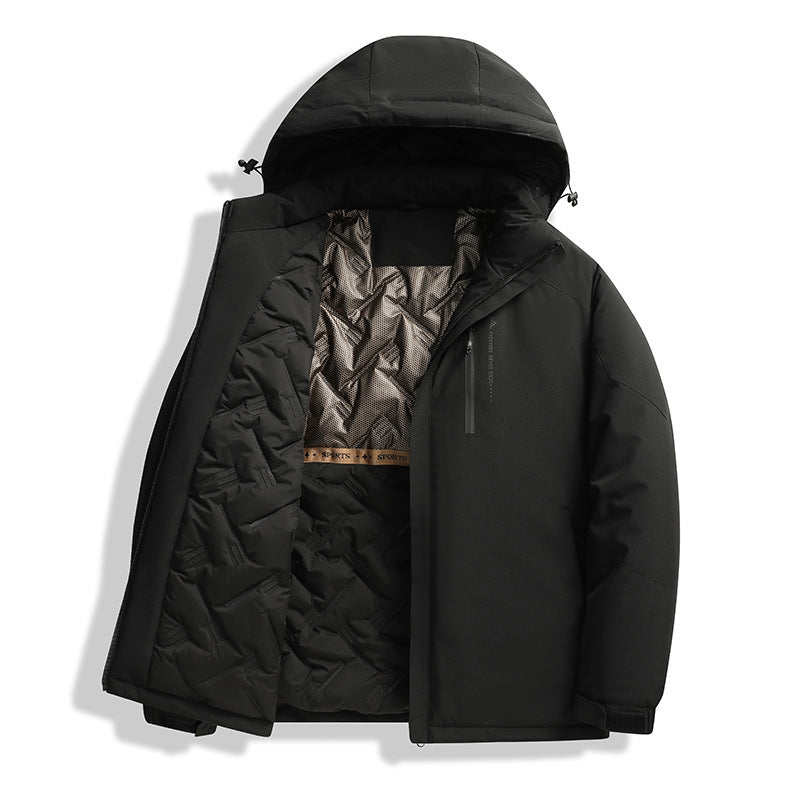 Charge Jacket Men's Loose Thick Cotton Coat by DERILUJA LLC