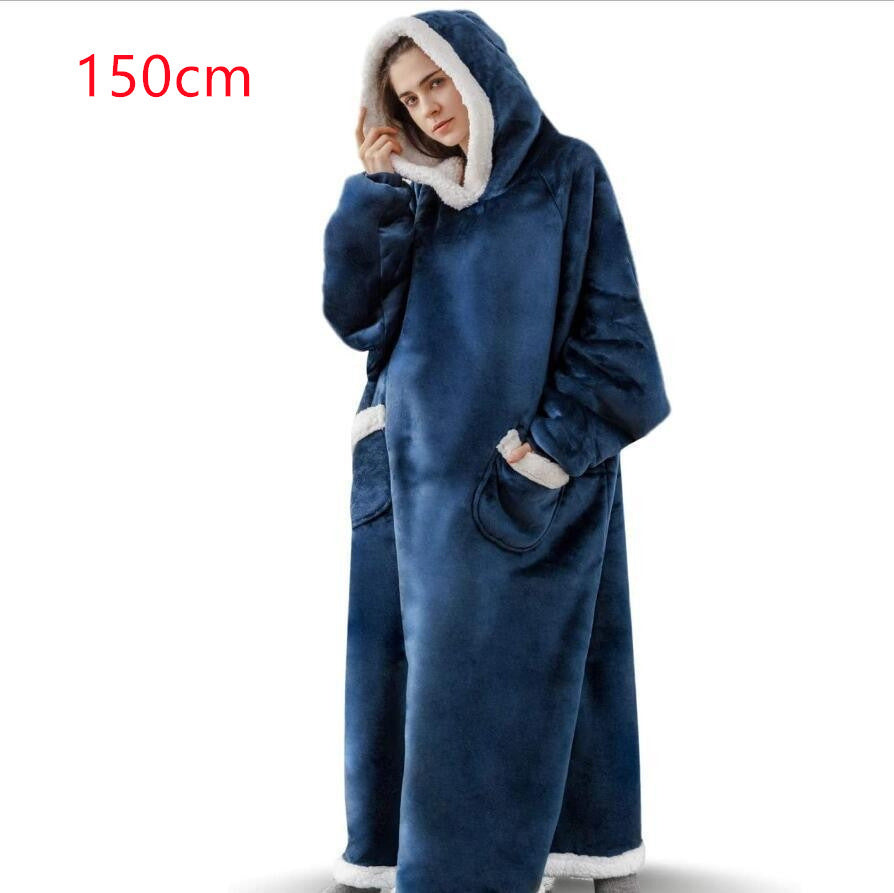 Winter TV Hoodie Blanket Winter Warm Home Clothes Women Men Oversized Pullover With Pockets by DERILUJA LLC
