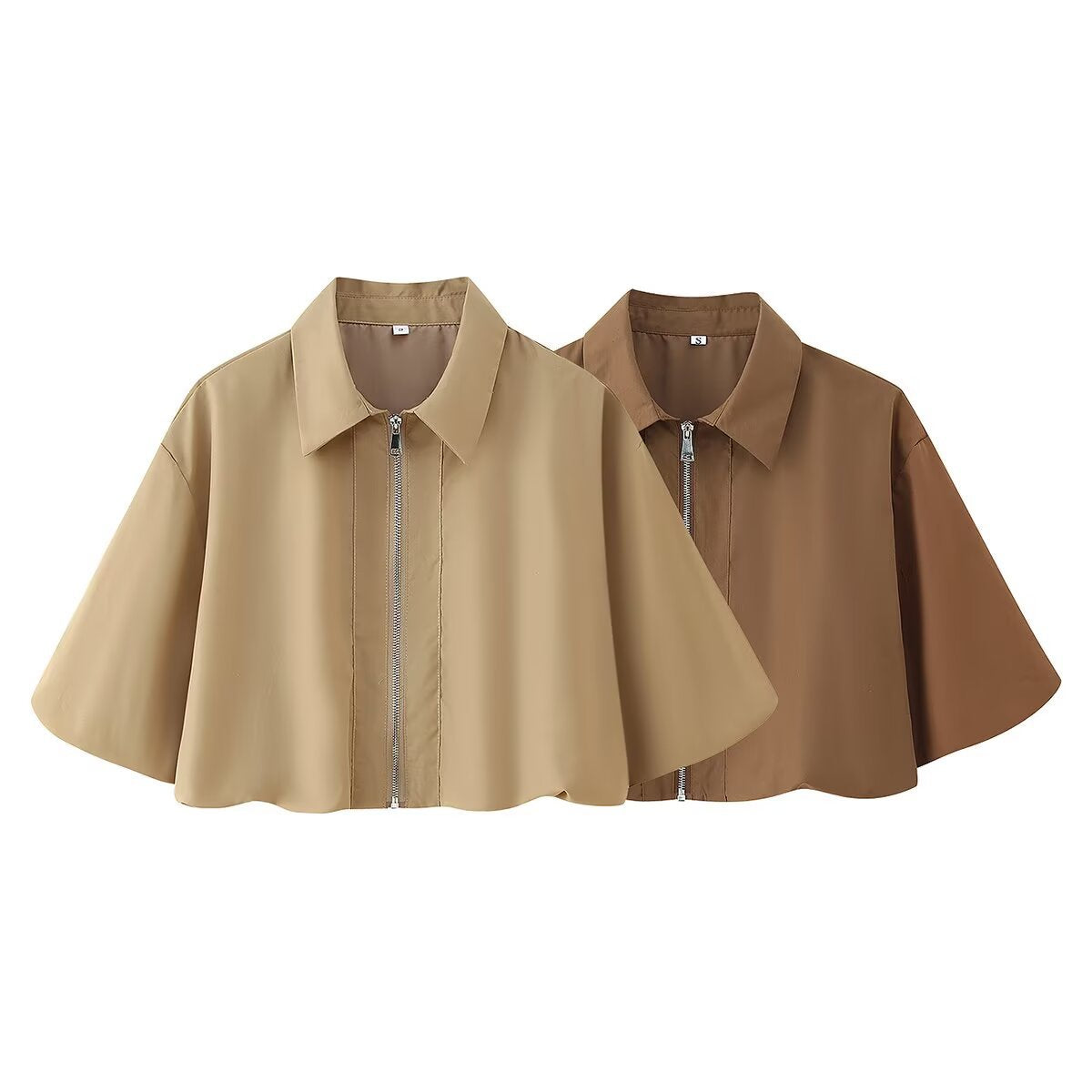 Short sleeved zipper top jacket+skirt set by eprolo