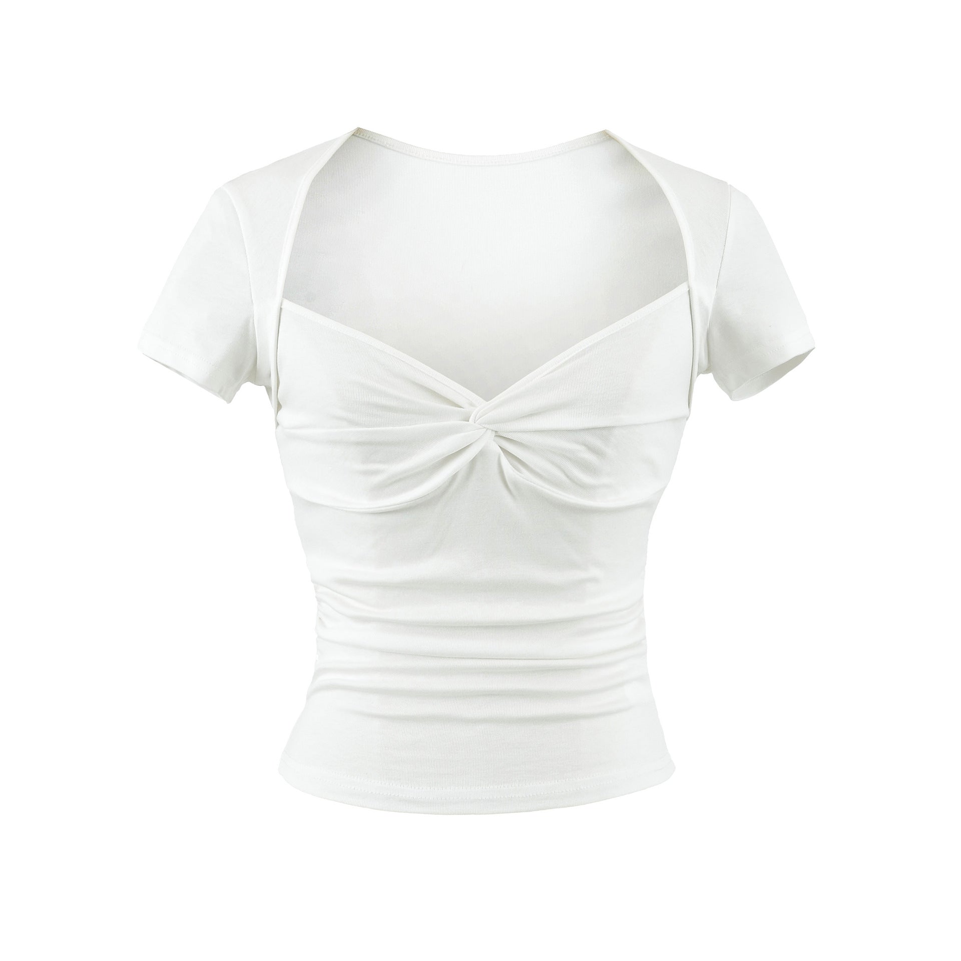 Square neck short sleeved T-shirt for women by eprolo
