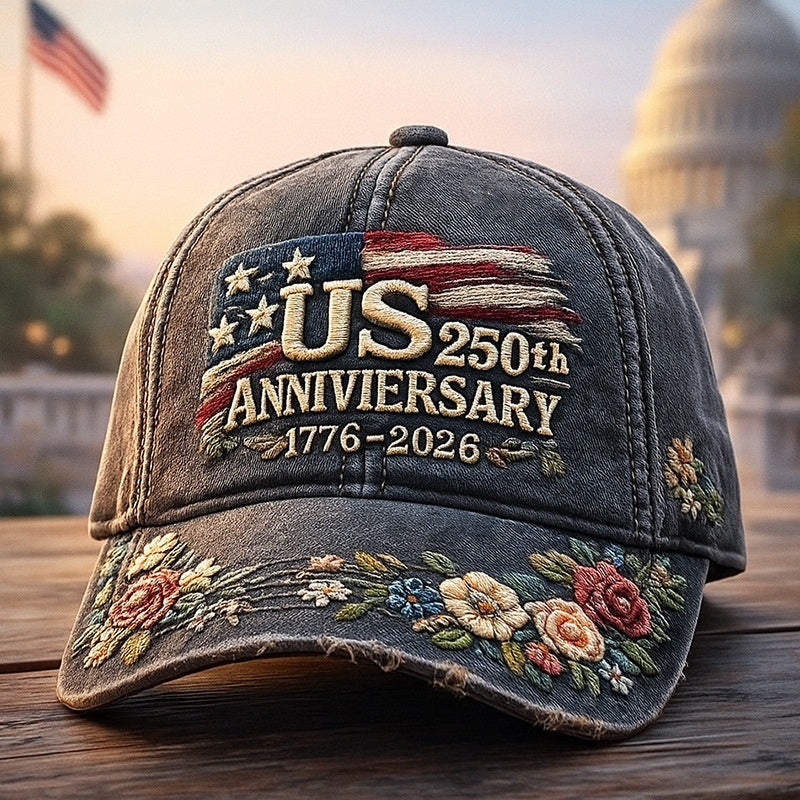 America's 250th Anniversary Rose 3D Printed Baseball Cap For Daily Travel And Independence Day Celebration by DERILUJA LLC