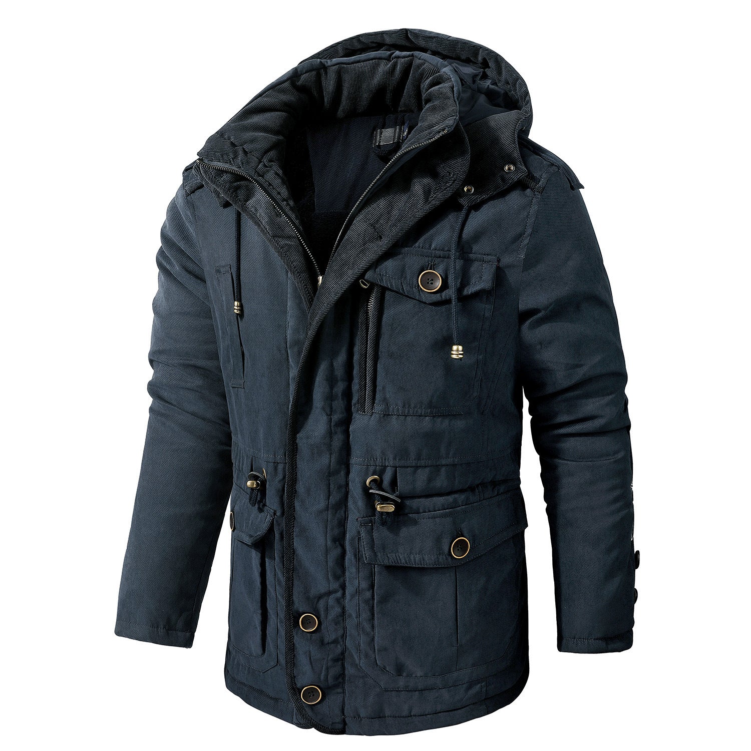 Men's Plus Size Lambswool Hooded Cotton Jacket by My Store