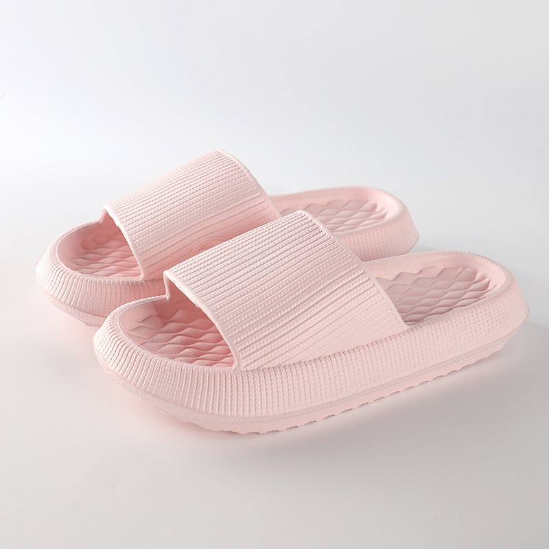 Summer EVA Slippers Solid Color Rhombus Stripe Anti-slip Slippers New Women's Home Shoes by My Store