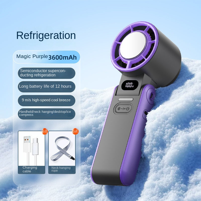 Portable Foldable Neck Fan with Digital Display and Infinite Speed Control, Compact Cooling Handheld Fan for Outdoor Use by eprolo