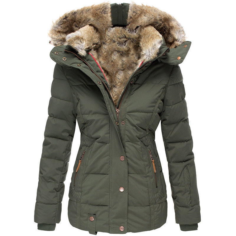 Zipper long sleeved slim fit cotton jacket hooded coat by eprolo