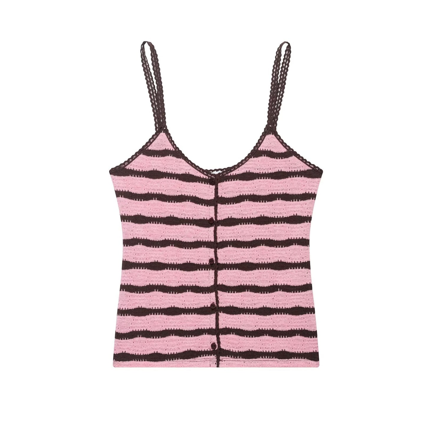 Striped knit camisole top+micro flared pants set by eprolo