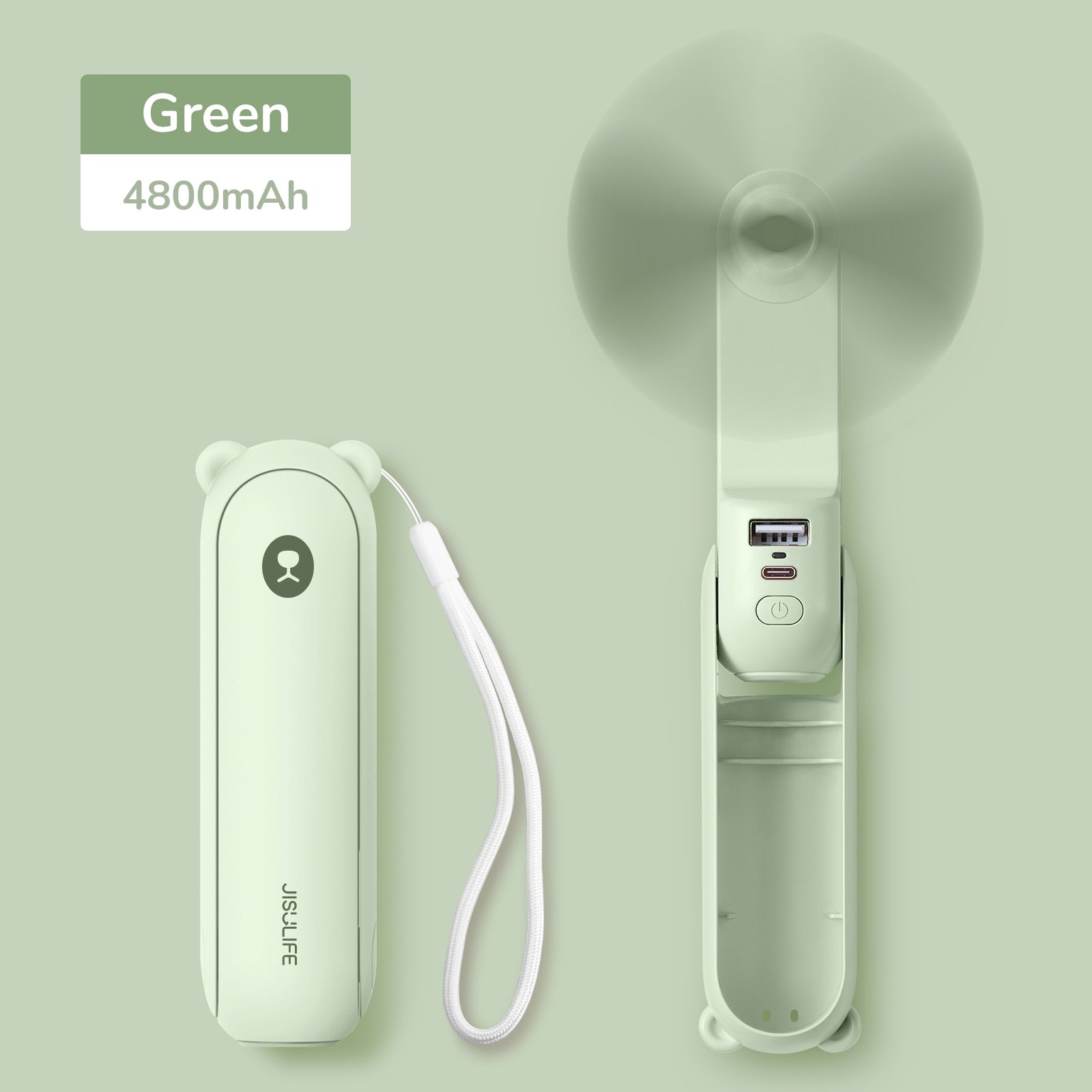 Portable Fan Mini Handheld Fan USB Recharge Hand Held Small Pocket Fan with Power Bank Flashlight Feature by eprolo