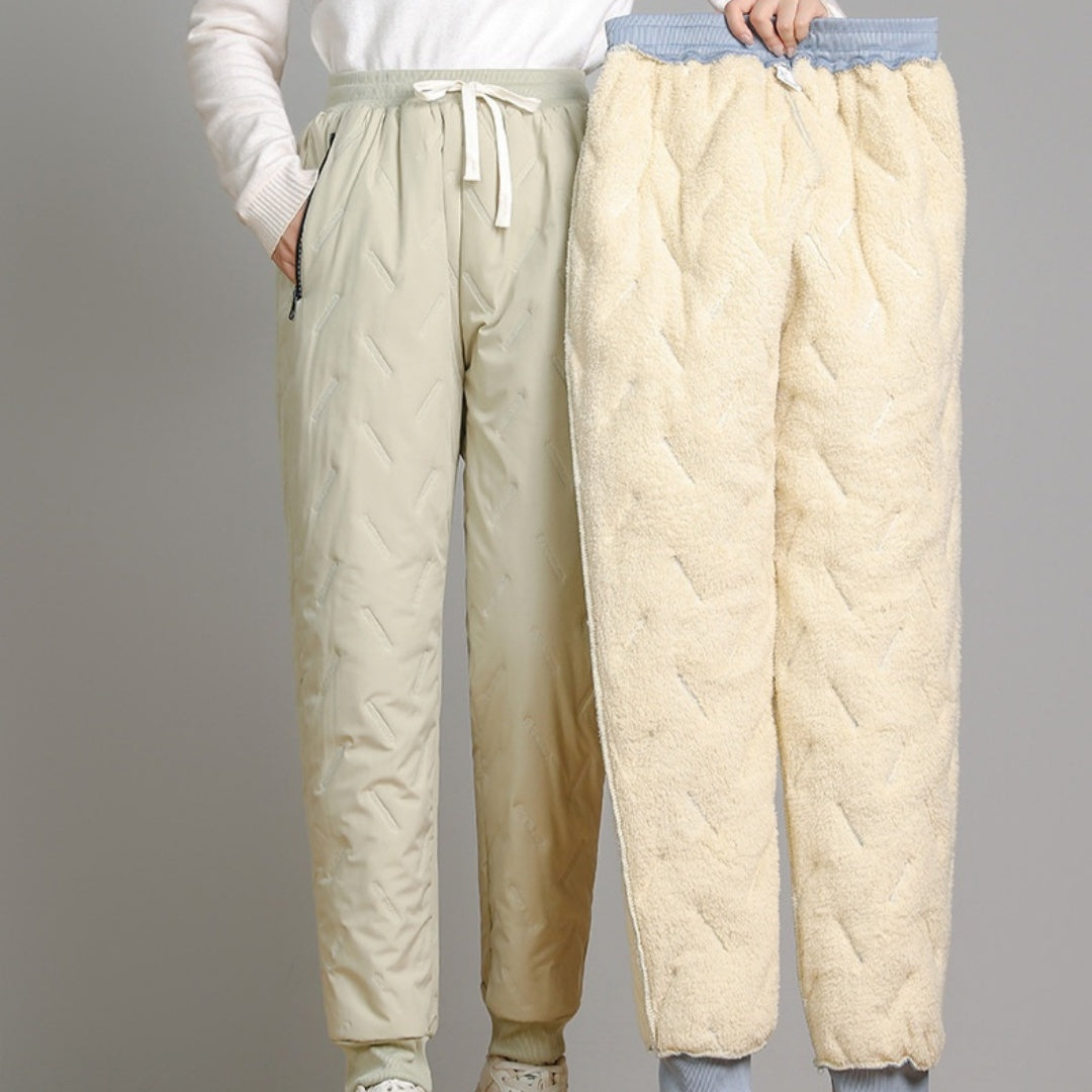 Cold-Weather Outdoor Cross-Border Sheepskin-Lined Cotton Trousers by DERILUJA LLC