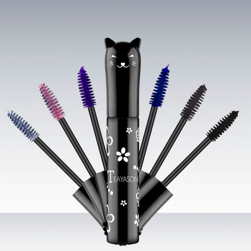 Professional Makeup Mascara Waterproof Quick-drying Eyelash Curling Lengthening Makeup Eyelashes Blue Purple Color Mascara