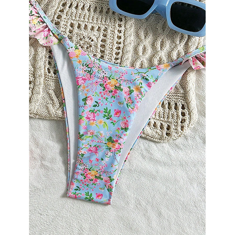 Strappy Bikini High Waist Slimming Resort Beach Hot Spring Swimwear Bikini by eprolo